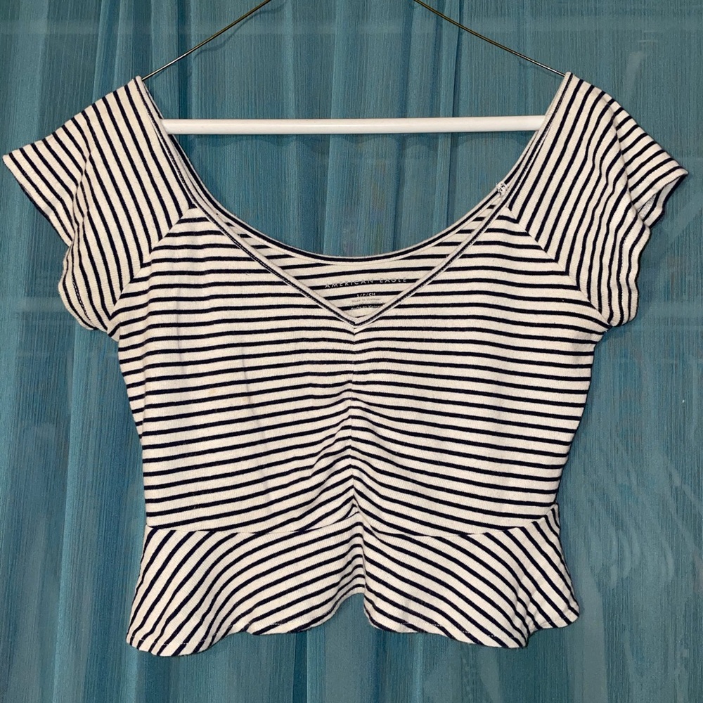 American Eagle Striped Crop Top